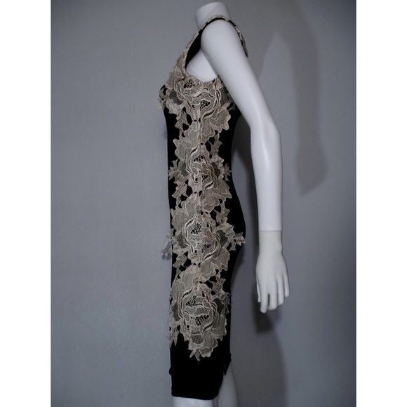 AX Paris Black Bodycon w/ Cream Lace Panel - Picture 12 of 16